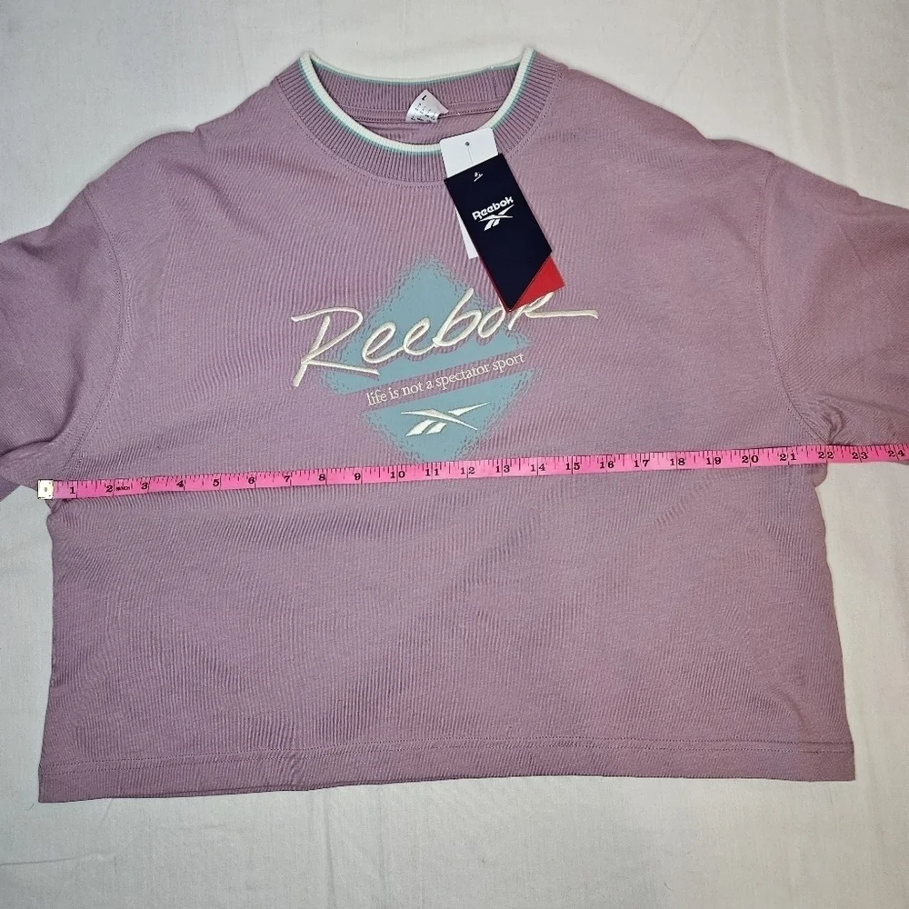 Reebok Pink Retro Logo Graphic Sweater Tee NWT 20" PTP - Picture 13 of 13